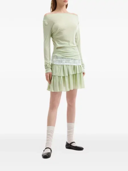 Мини мини пола B+ab с волани зелено