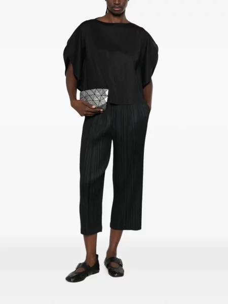 Decupat pantaloni Pleats Please Issey Miyake negru