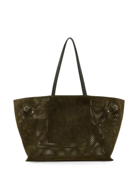 Geantă shopper Proenza Schouler din piele de căprioară verde