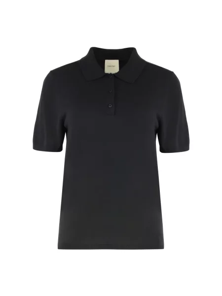 Calvin Klein Koszulki Kobieta M Dzianinowa koszulka polo z czarny