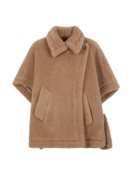 Max Mara Peleryna Tebe Z Wełną Z Wielbłąda beige brązowy