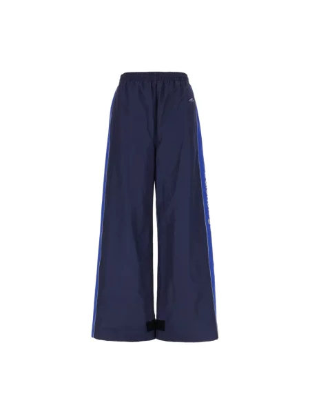 Lniane spodnie dresowe Balenciaga niebieskie