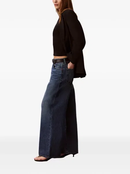 Blugi cu picior larg Calvin Klein albastru