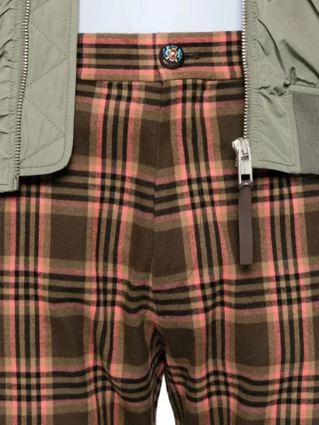 Pantaloni Moschino în carouri verde