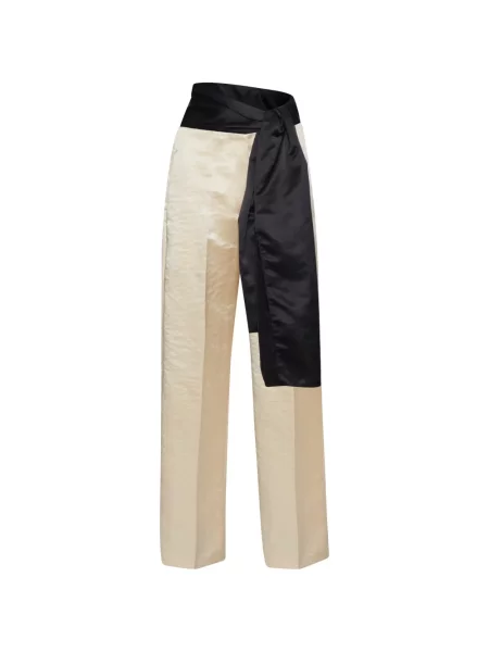 Pantaloni Forte_forte din satin cu legături