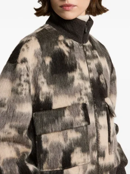 Geacă Peserico cu model camuflaj verde