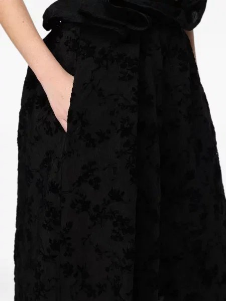 Fustă midi Ter Et Bantine cu model floral cu volane negru