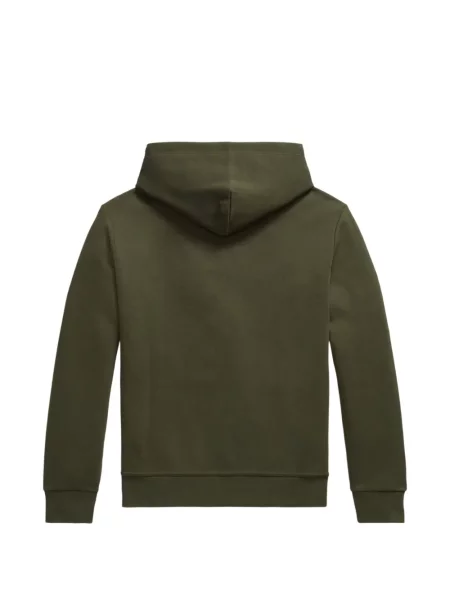 Tricou polo Polo Ralph Lauren cu glugă cu blană cu broderie roșu