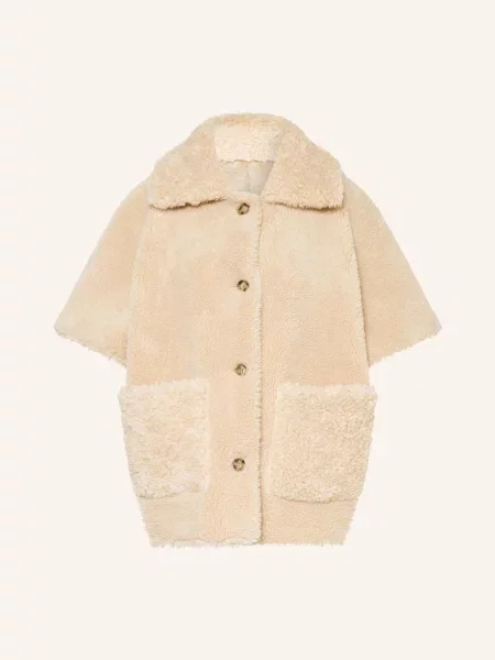 Mrs & Hugs Kurtka Pluszowa Dwustronna beige beżowa