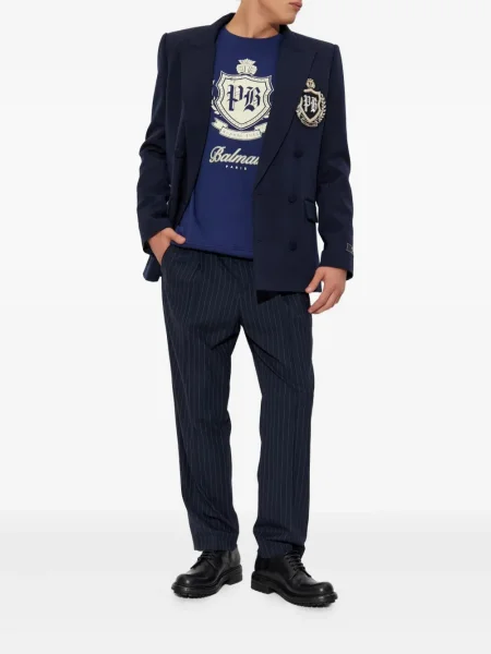 Hanorac Balmain cu imagine albastru