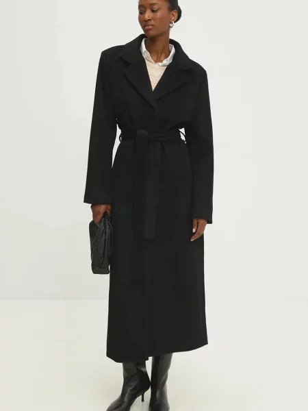 Answear Lab palton femei de tranzitie negru