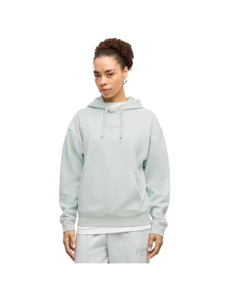 Bluza z kapturem Puma ESS Script Comfort do treningu zielona
