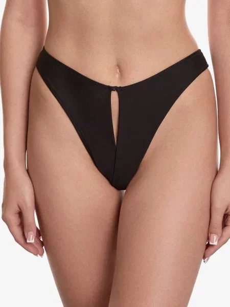 Женские трусики слип с разрезами чорні