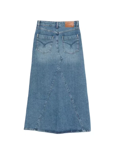 Fustă din denim Patrizia Pepe albastru
