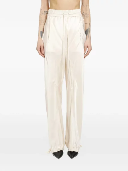 Pantaloni Yehuafan din satin cu cordon