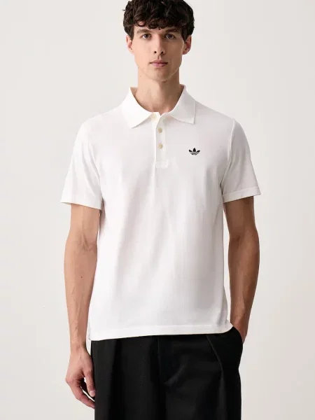 Adidas Originals тениска с яка мъжка от Trefoil Essentials бяло