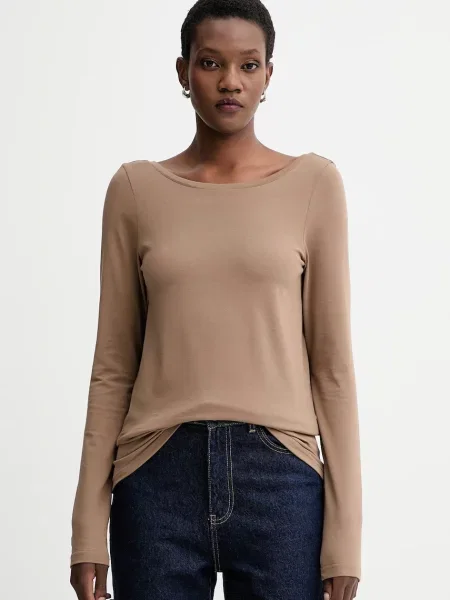 Блуза с дълги ръкави MUUV. с гол гръб 0 кафяво
