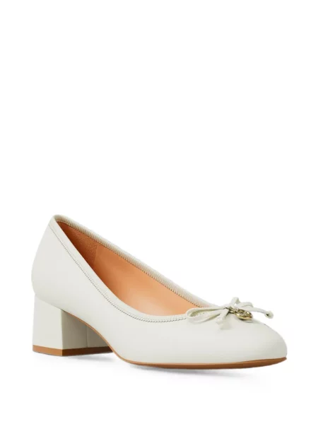 Pantofi cu toc Michael Kors cu funde alb