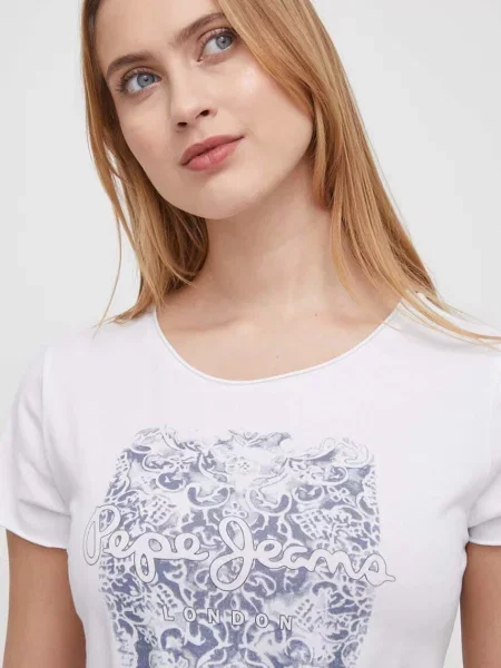 Pepe Jeans tricou din femei alb