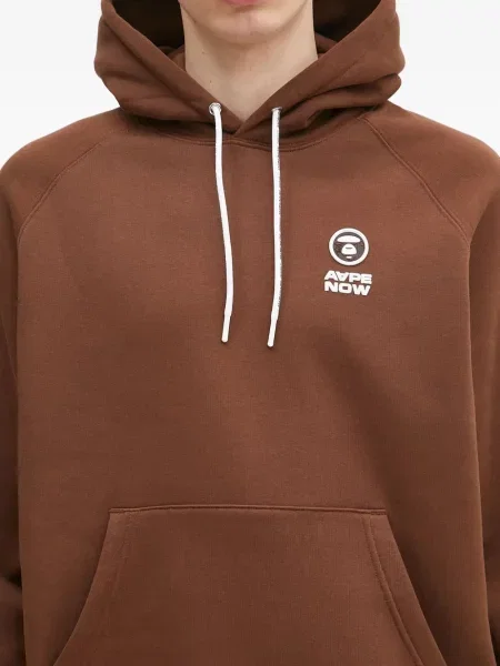 Hanorac cu glugă Aape By A Bathing Ape cu broderie maro