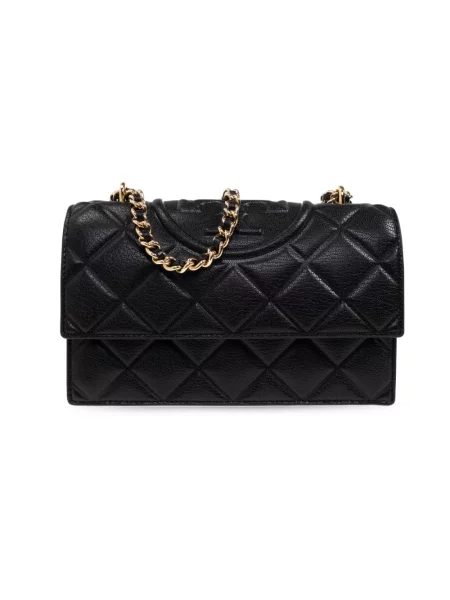 Tory Burch torebka skórzana Fleming czarny