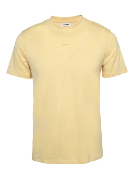 Tricou Sandro cu broderie galben