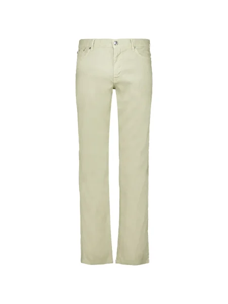 Pantaloni 120% Lino cu 5 buzunare verde