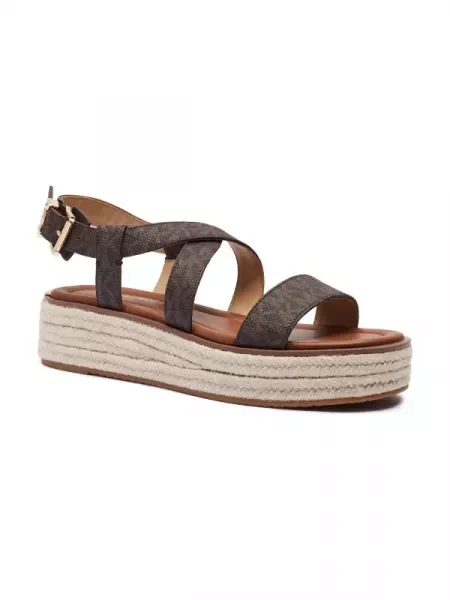 Michael Kors Sandale LYNN cu adaos de piele maro