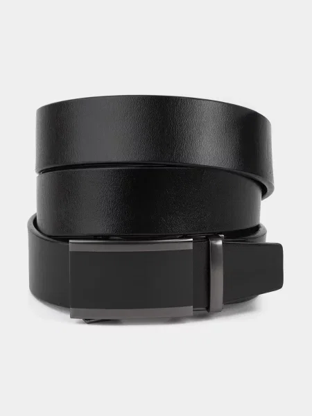 Кожаный ремень Vintage ретро с ремешками черный