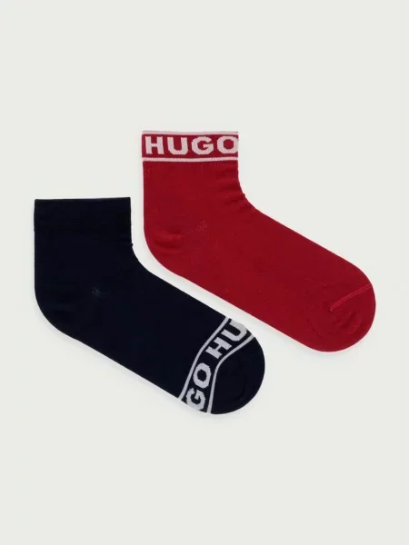 HUGO ponožky dámske s bavlnou 2P SH LOGO CC W červená