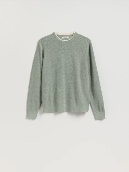 Reserved Pulover cu conținut ridicat de verde-metalizat verde