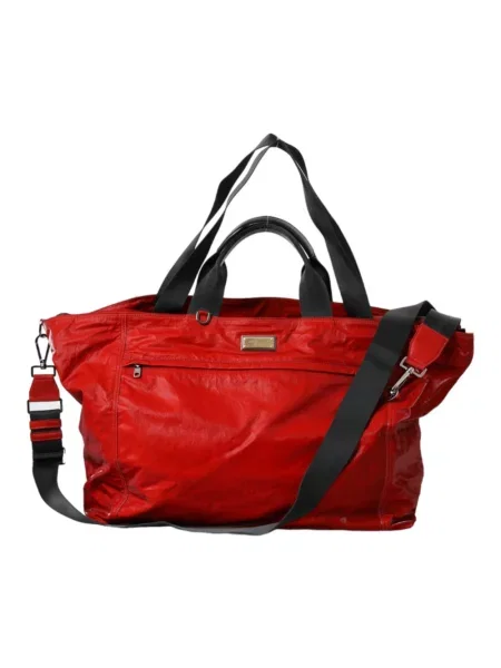 Torebka skórzana Dolce And Gabbana czerwona