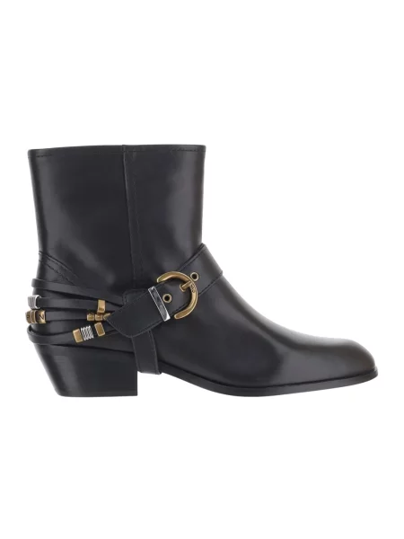 Buty do kostki Pinko skórzane czarne