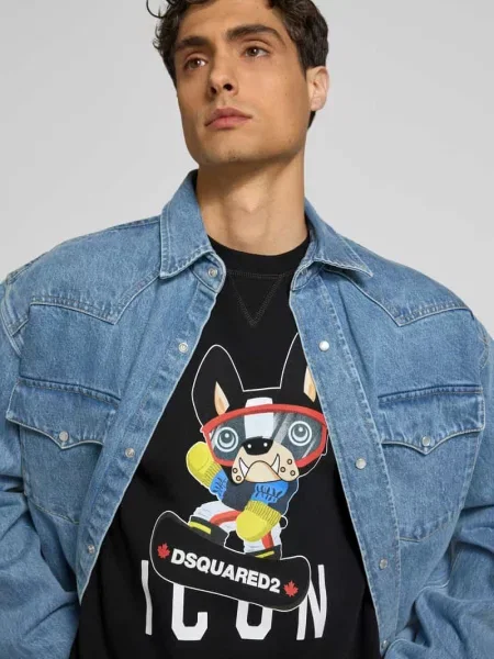 Bluza o kroju oversized z bawełny Dsquared2 czarna