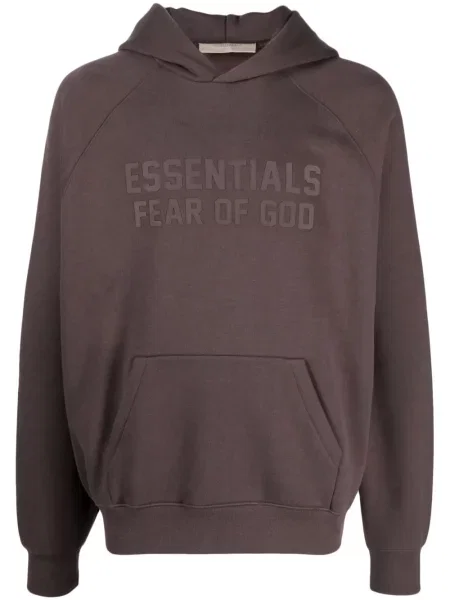 Hanorac cu glugă Fear Of God Essentials cu imagine maro