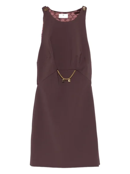 Rochie fără mâneci Elisabetta Franchi fără mâneci de costum maro