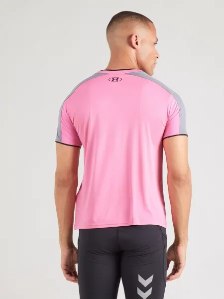 UNDER ARMOUR Funkčné tričko Challenger sivá / svetloružová čierna