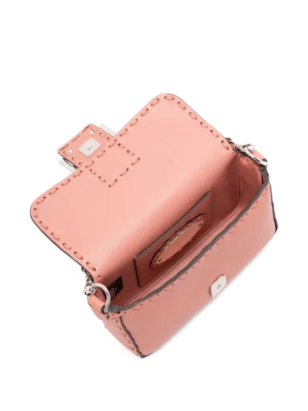 Colier Fendi din piele roz