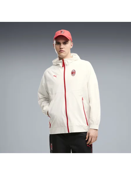 Luźna kurtka AC Milan PUMATECH z zamkiem na całej długości Odzież S szary