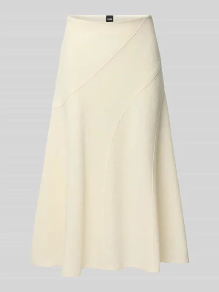 Spódnica o linii A z żywej wełny parzonej model ‘VICENA’ Boss biała