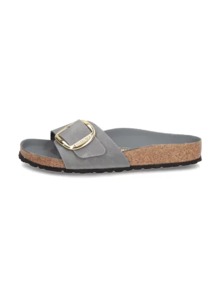 Pantofle Birkenstock s přezkou šedé