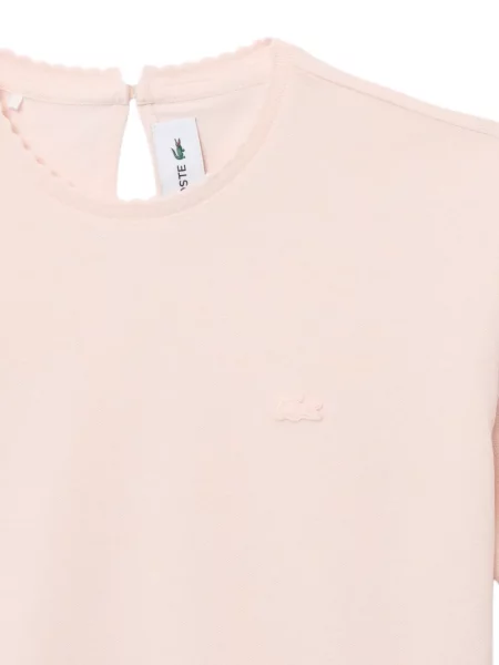 Tricou Lacoste cu broderie roz