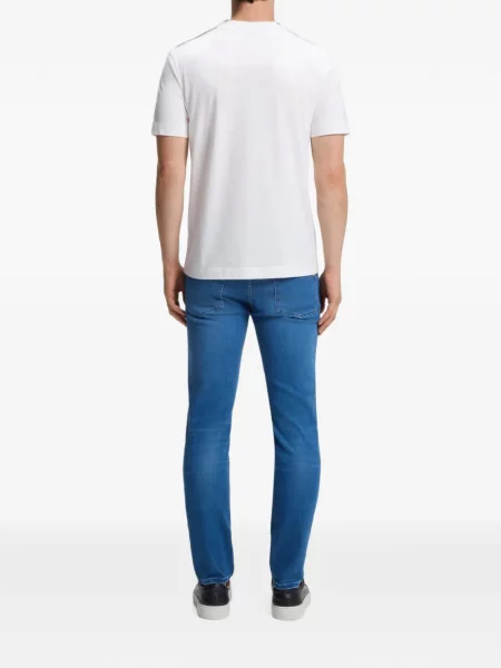 Tricou Boss cu broderie alb