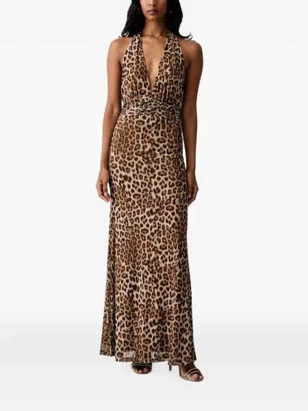 Rochie Bardot cu imagine cu model leopard