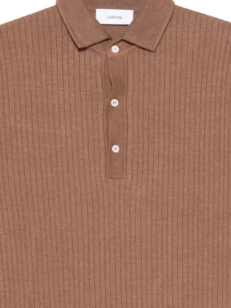 Tricou polo Lardini cu nervuri maro