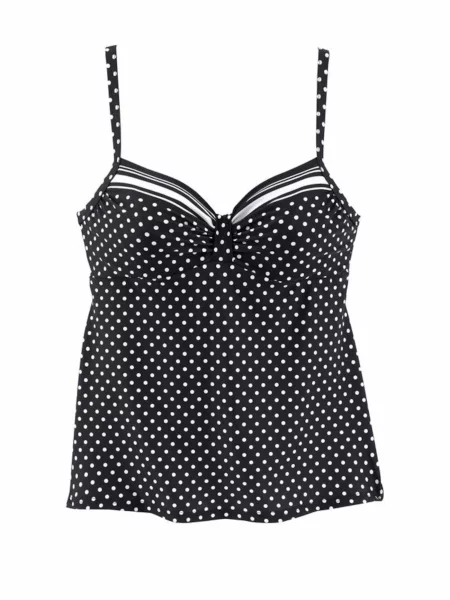 LASCANA Tankini top / negru alb