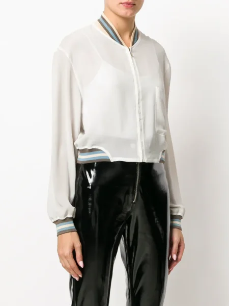 Průsvitná bomber bunda Jean Paul Gaultier Pre-owned bílá