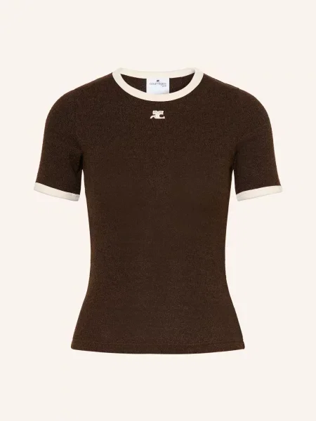 Courrèges Tričko Heather tmavě hnědá / tmavě modrá