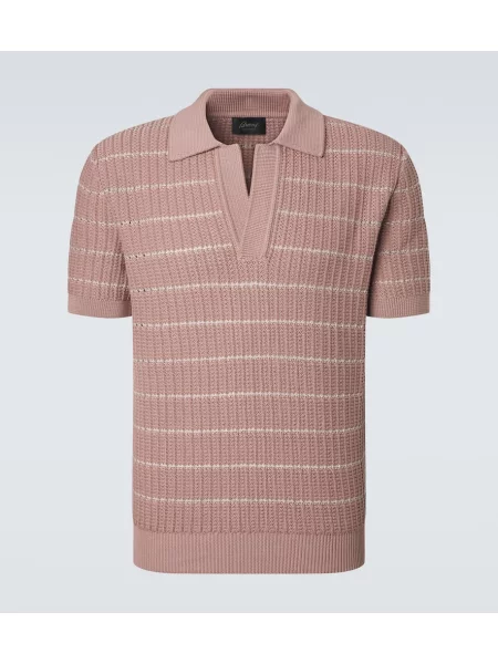 Polo Brioni cu broderie de in roz