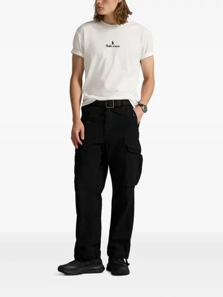 Ριγέ polo Polo Ralph Lauren με κουκούλα με αυτόγραφο λευκό